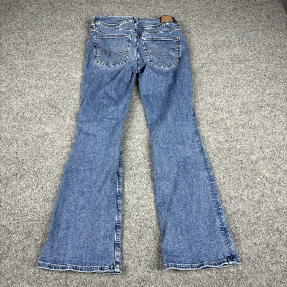 American Eagle Next Level Stretch Jeans Women's 2 Kick Boot Medium Wash Blue EUC